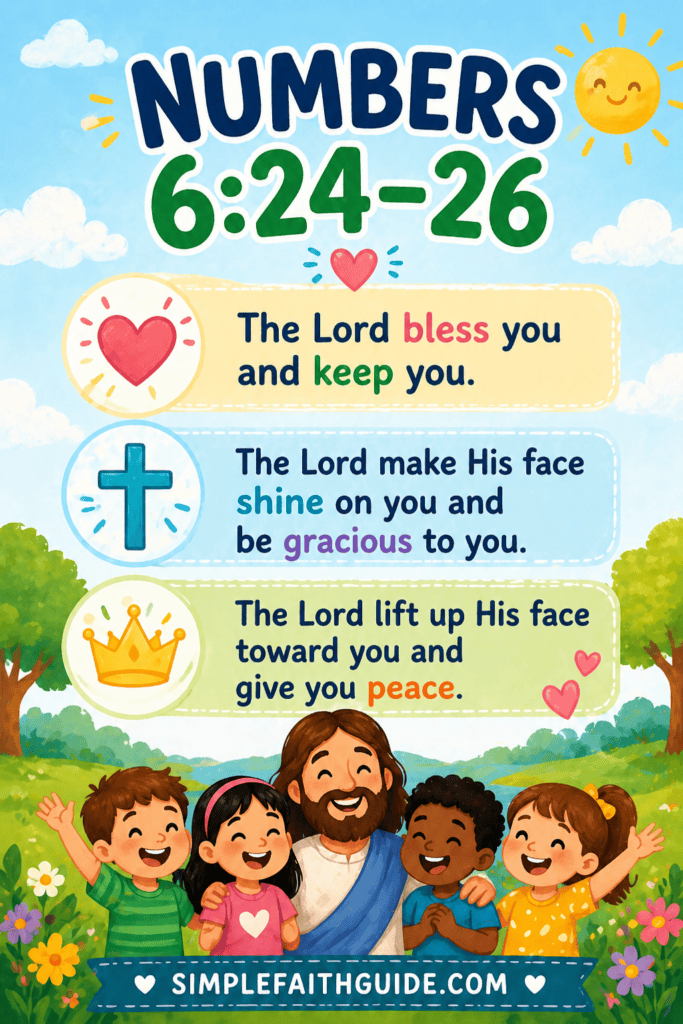 Numbers 6:24–26 blessing for kids simple Bible explanation about God’s protection and peace