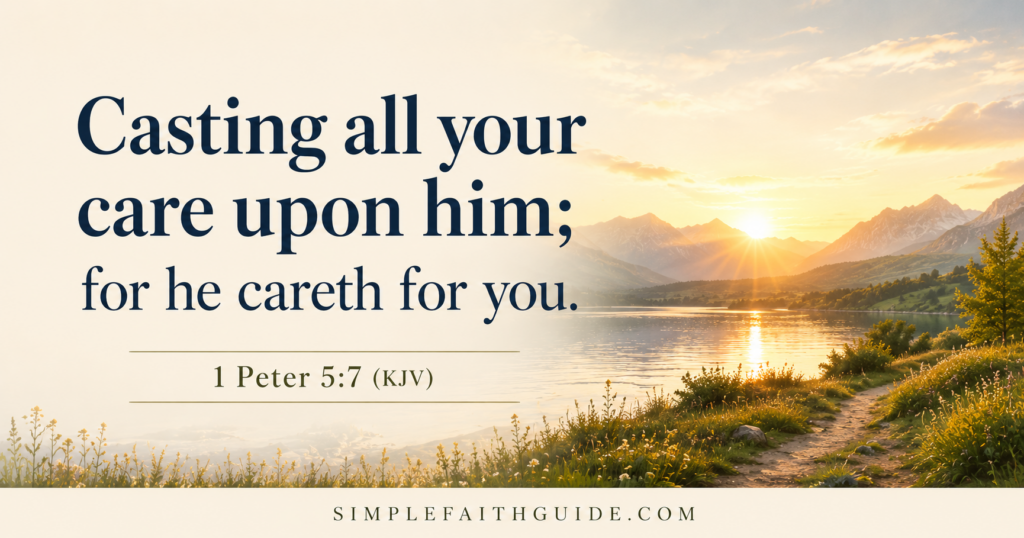 1 Peter 5:7 meaning image with verse