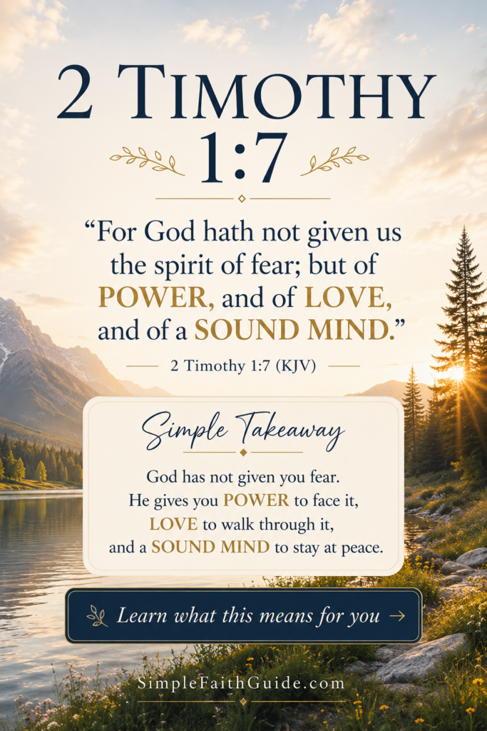 2 Timothy 1:7 meaning image for Pinterest.