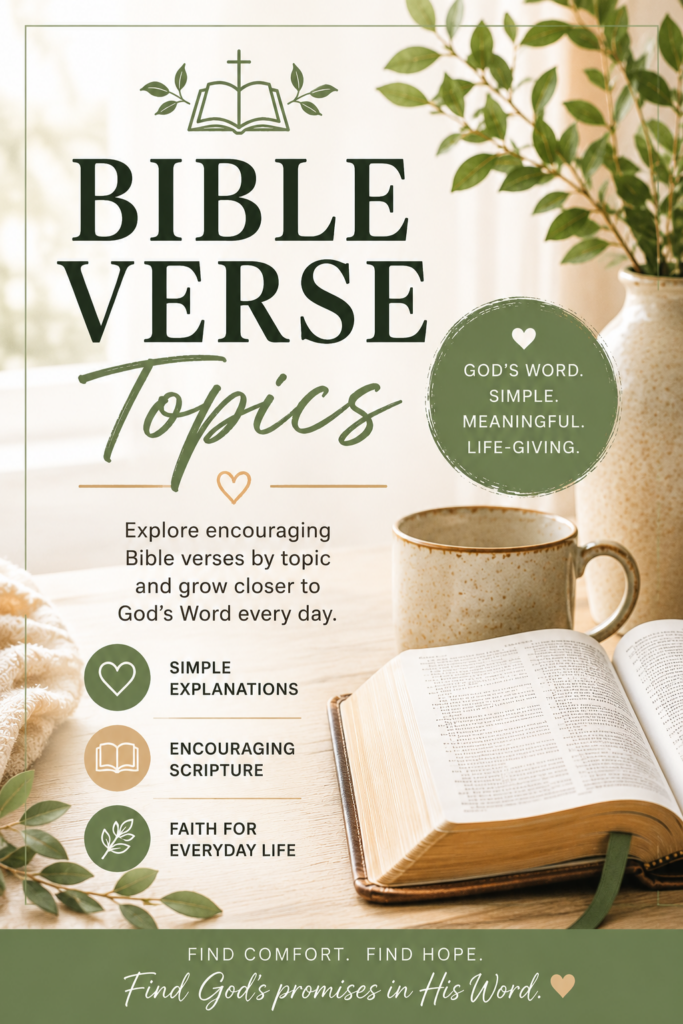 Bible Verse topics PIN image.