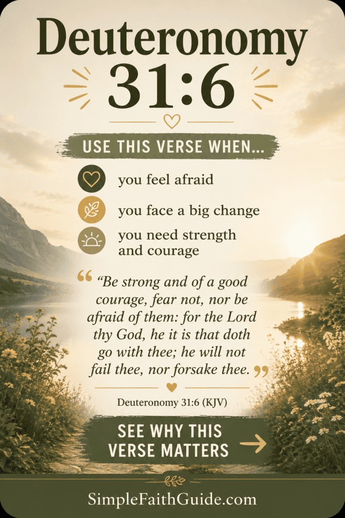 Deuteronomy 31:6 image for Pinterest with verse