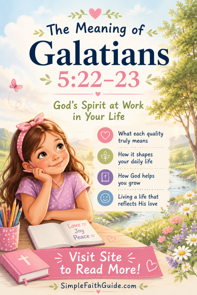 Galatians 5:22-23 meaning for kids image for Pinterest.
