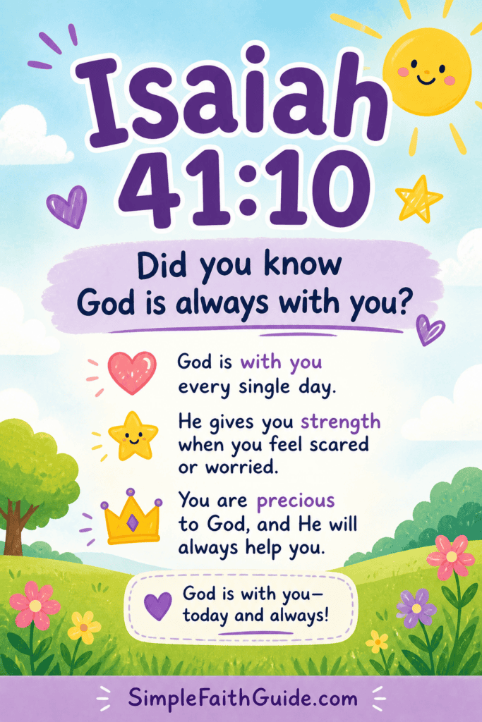 Isaiah 41:10  meaning for kids. Image for pinterest