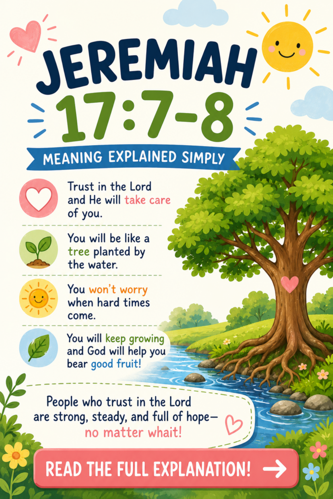 Jeremiah 17:7-8 meaning for kids Pinterest image.