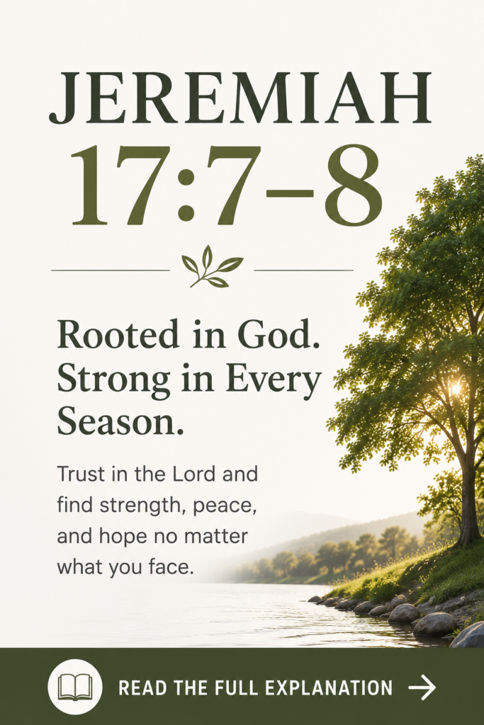 Jeremiah 17:7-8 meaning Pinterest image.
