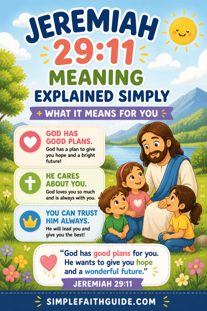 Jeremiah 29:11 meaning for kids. Image for pinterest