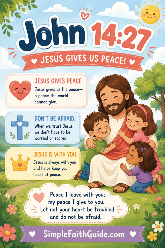 John 14:27 meaning for kids. Image for pinterest