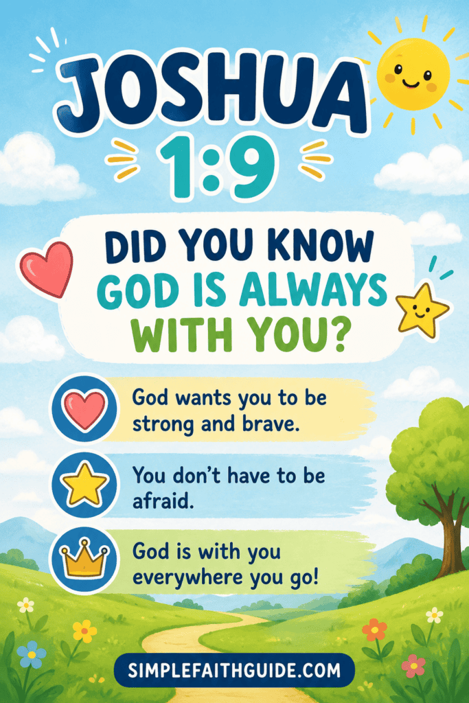 Joshua 1:9 meaning for kids. Image for pinterest
