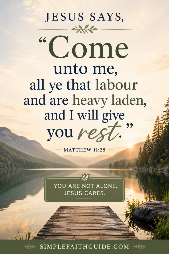 Matthew 11:28 meaning image for the Pinterest image.
