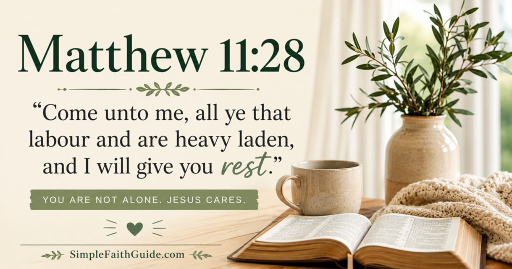 Matthew 11:28 meaning image for the post image.