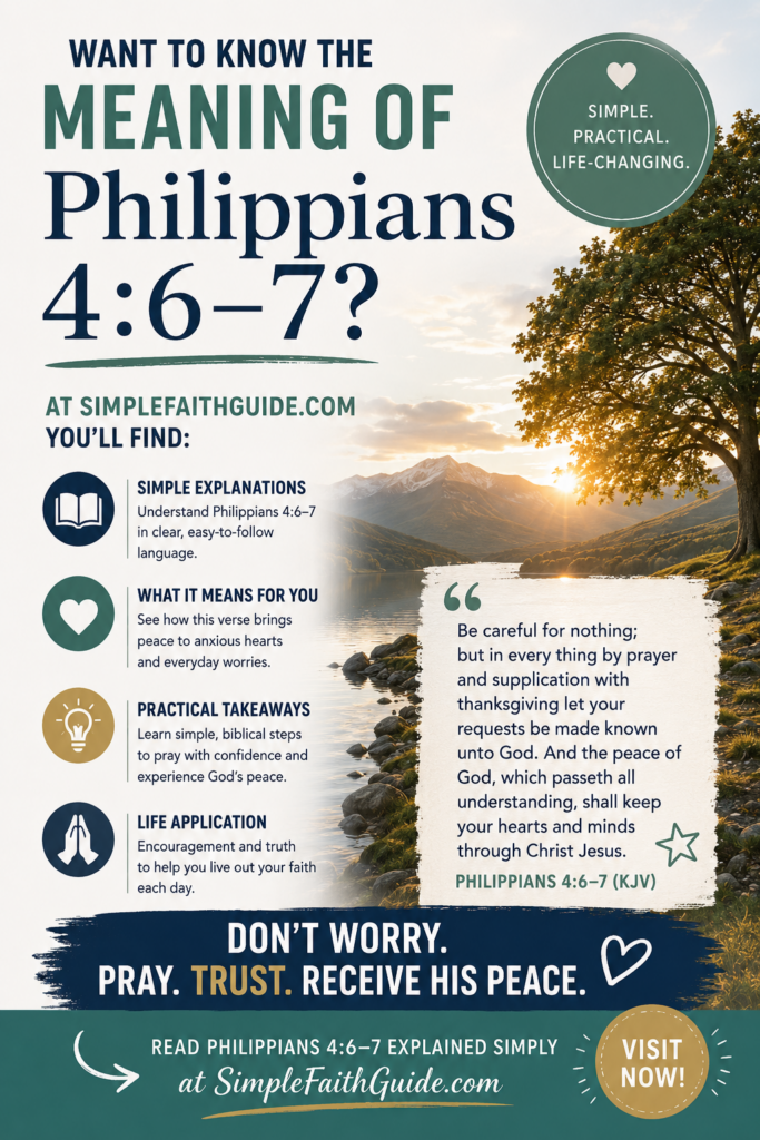 Philippians 4:6-7 meaning image for the Pinterest image.