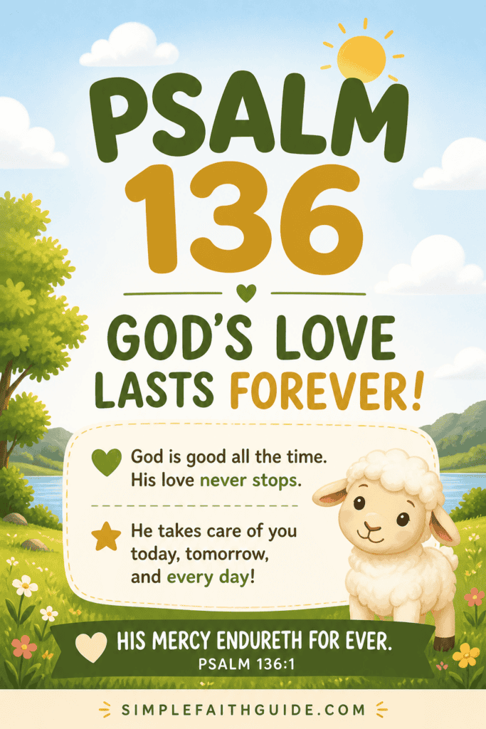 Psalm 136 meaning for kids. Image for pinterest