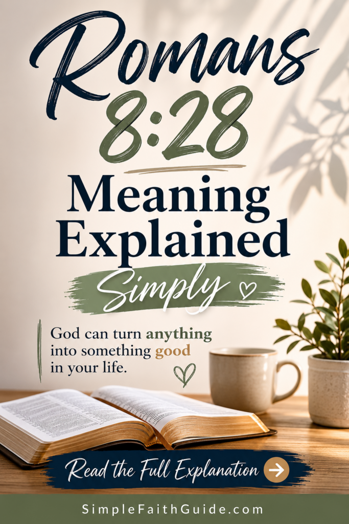 Romans 8:28 meaning image for Pinterest
