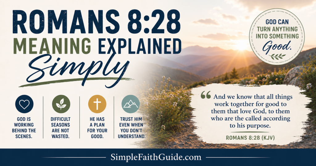 Romans 8:28 meaning image for the post image.