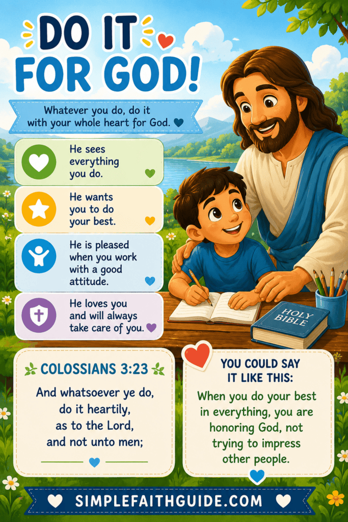 Colossians 3:23 meaning for kids image for Pinterest