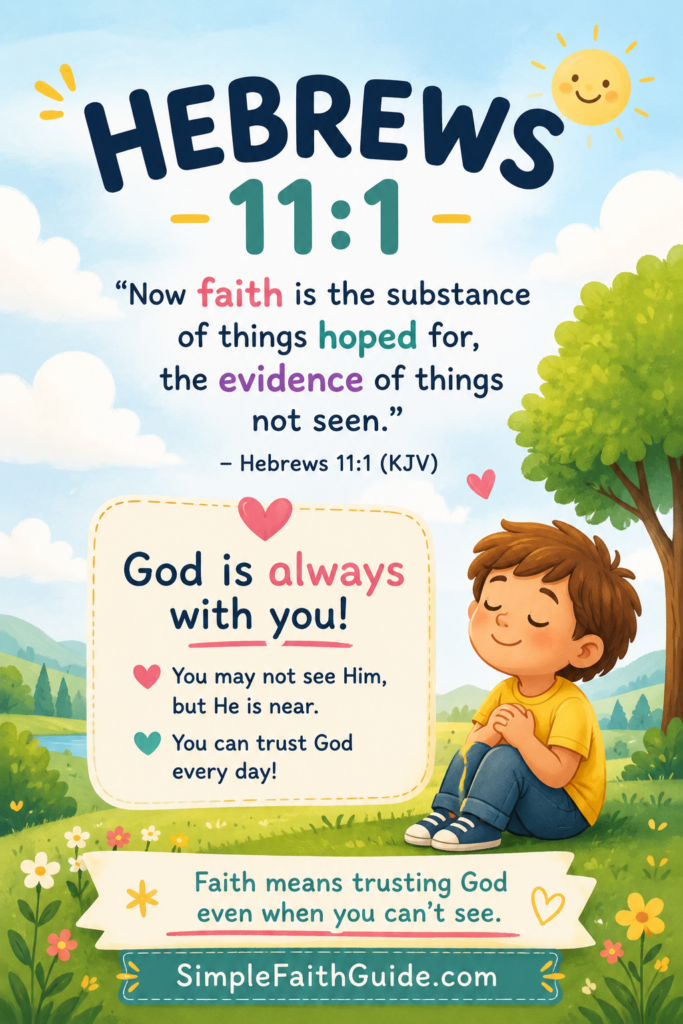 Hebrews 11:1 meaning for kids image for Pinterest