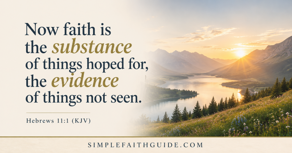 Hebrews 11:1 meaning image for post image.