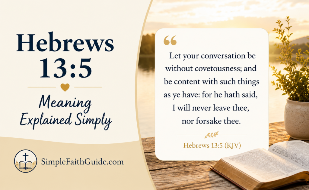 Hebrews 13:5 meaning image for post image.