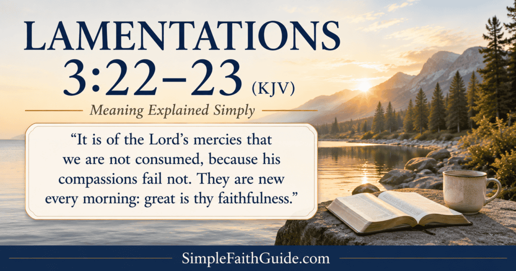 Lamentations 3:22-23 meaning image for post image.