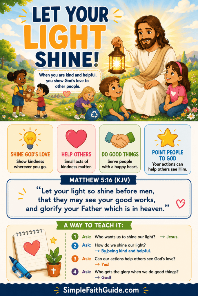 Matthew 5:16 meaning for kids image for Pinterest