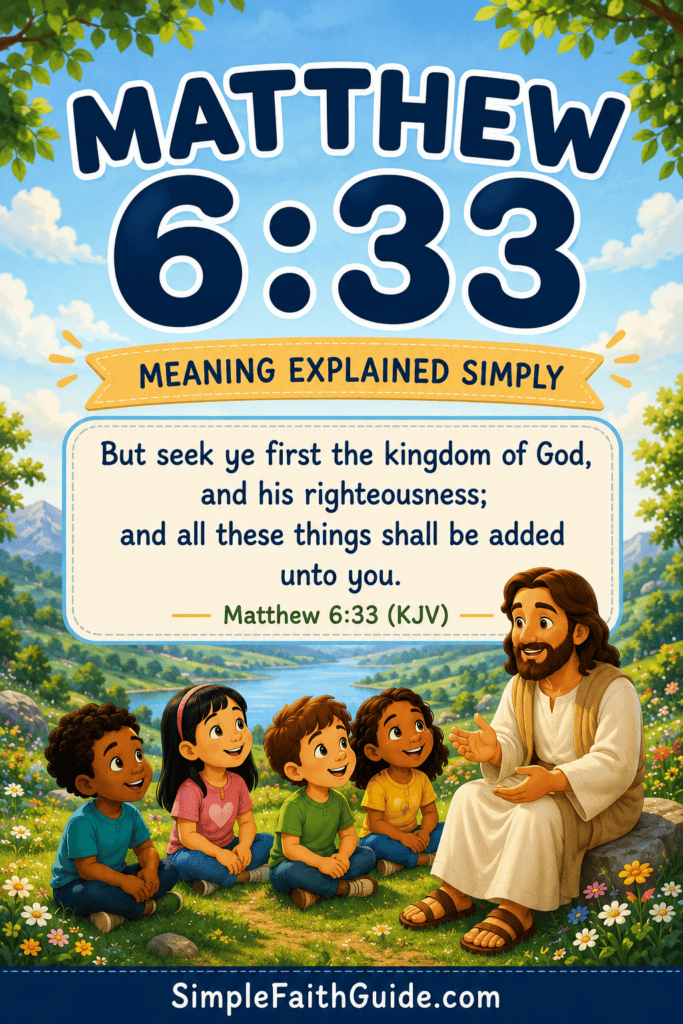 Matthew 6:33 meaning for kids image for Pinterest