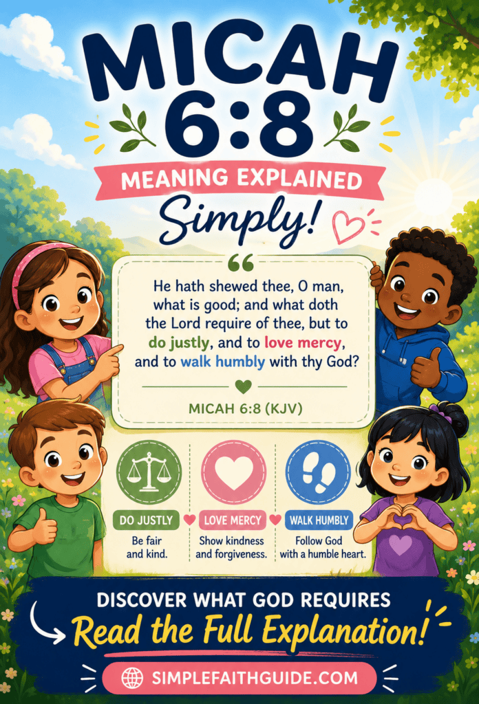 Micah 6:8 meaning for kids image for Pinterest