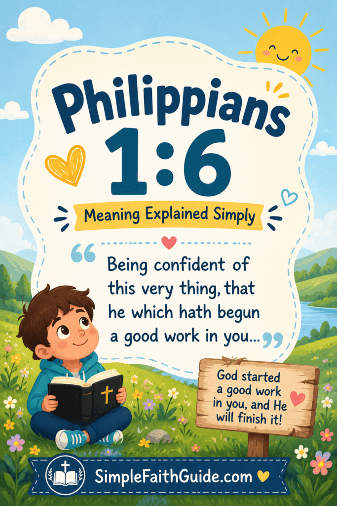 Philippians 1:6 meaning for kids image for Pinterest