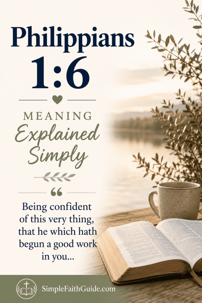 Philippians 1:6 meaning image for Pinterest